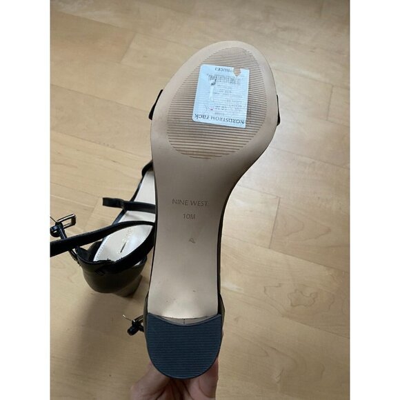 NINE West "Pruce" Black Block Heel Ankle Strap Women 10 New Sandal - Picture 8 of 11